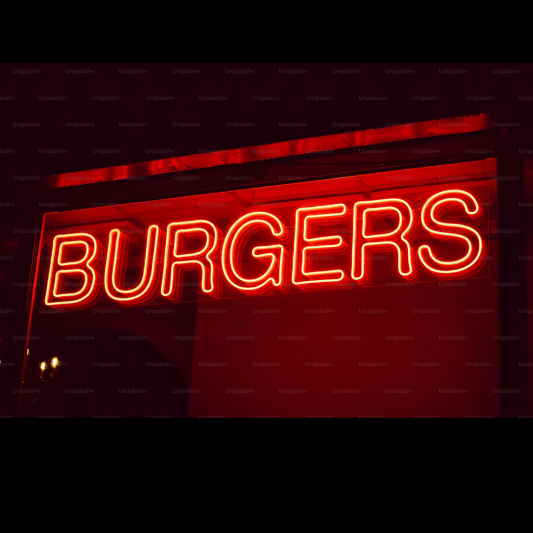 NeonCow™ Traditional Burgers Neon Sign