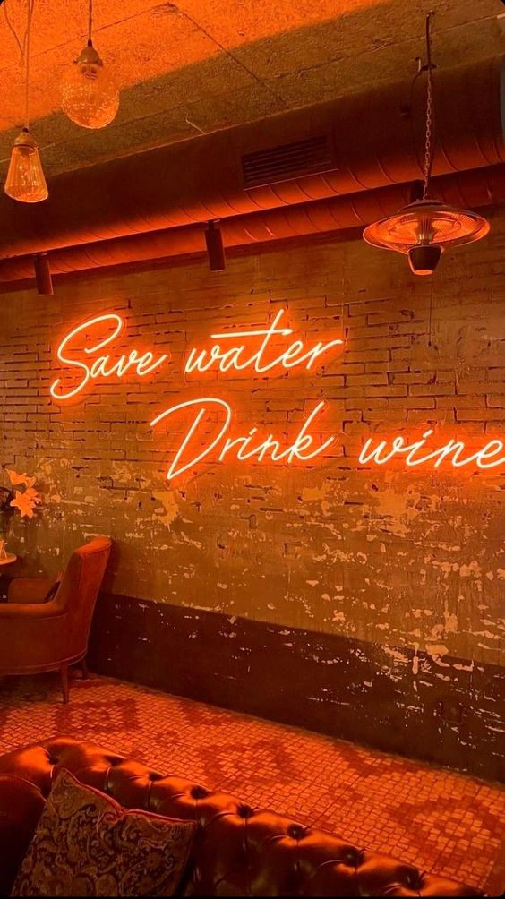 NeonCow™ "Save Water, Drink Wine"