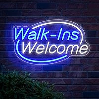 NeonCow™ Open for 'Walk-Ins' Neon Sign